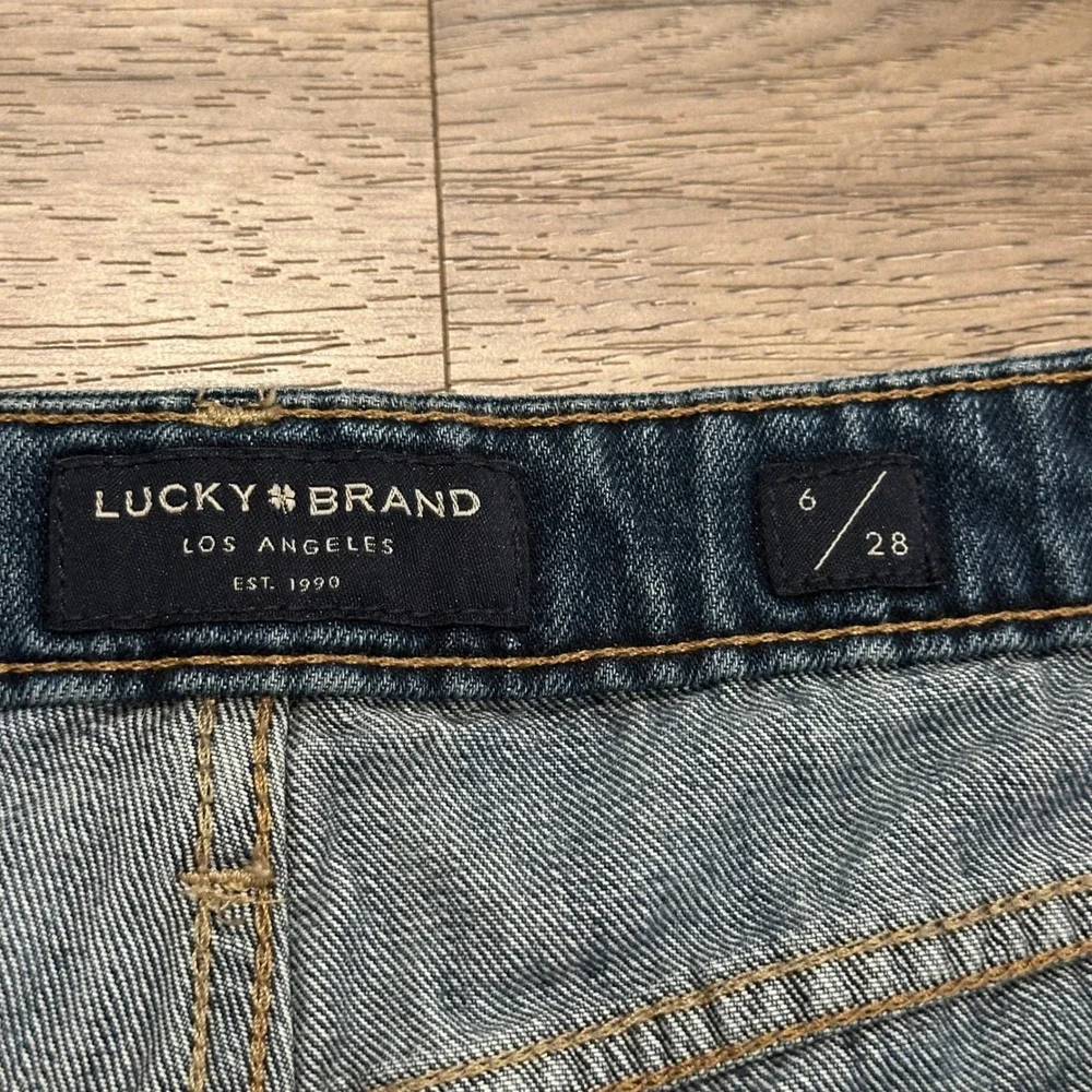 Lucky Brand The Cut Off Medium Wash Frayed Denim Shorts 7WP10625 Blue 6/28